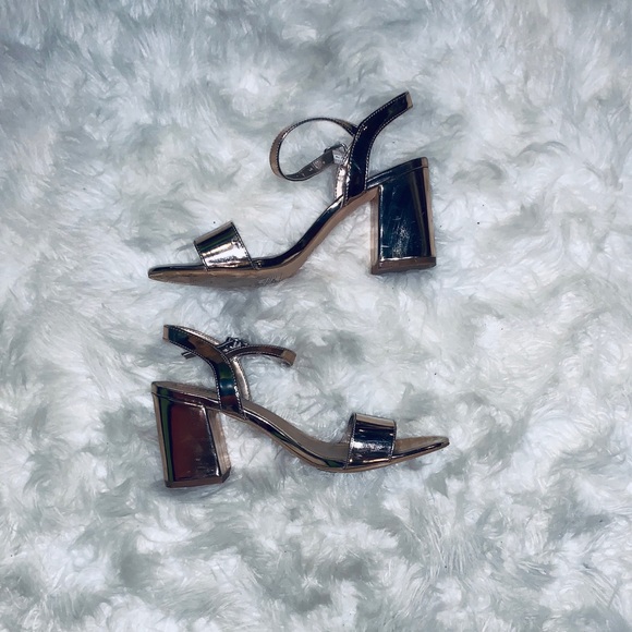 Forever 21 Shoes - Rose gold holographic heels